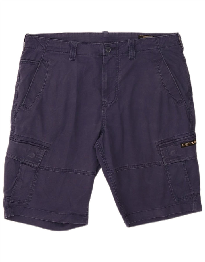 Shorts cargo masculino Superdry W36 grande algodão azul marinho
