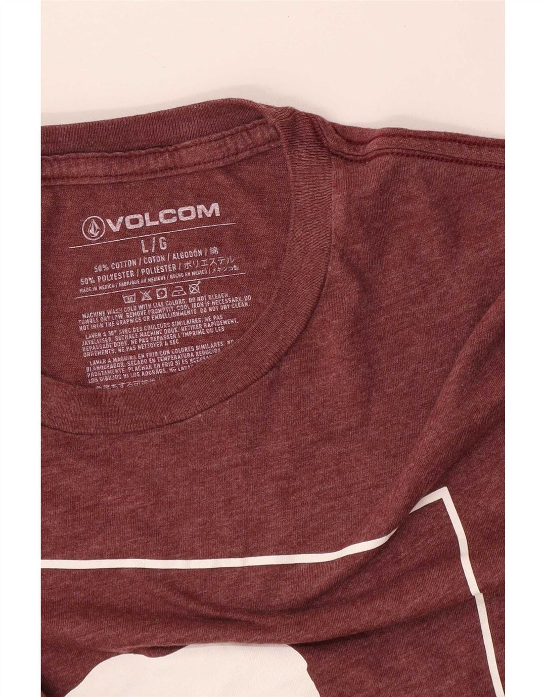Camiseta masculina gráfica Volcom grande algodão Borgonha