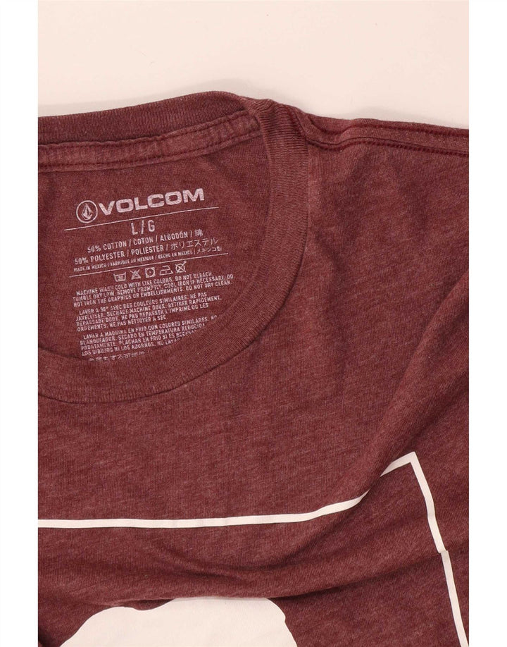Camiseta masculina gráfica Volcom grande algodão Borgonha