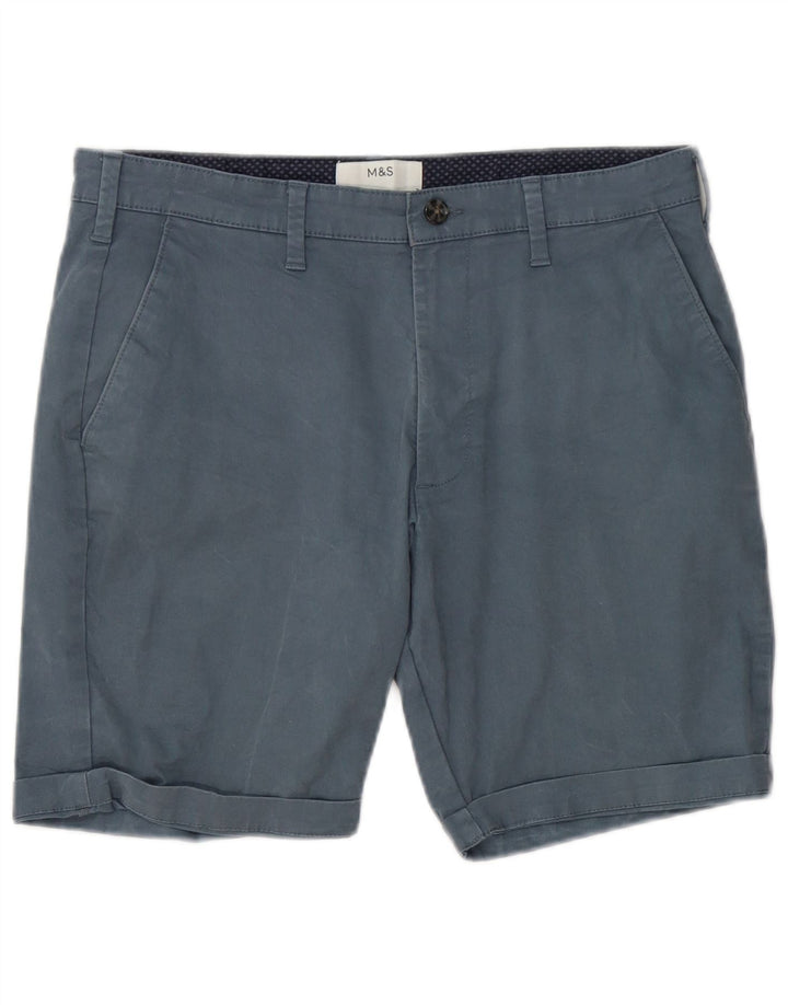 Shorts chino masculino Marks & Spencer W32 algodão azul médio