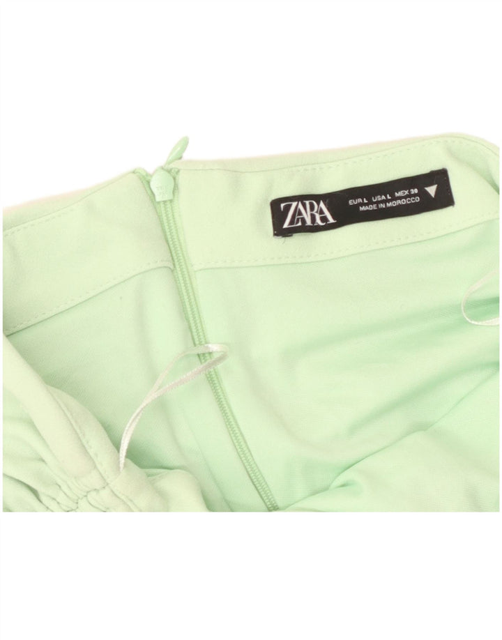 Zara Saia reta feminina grande W30 verde
