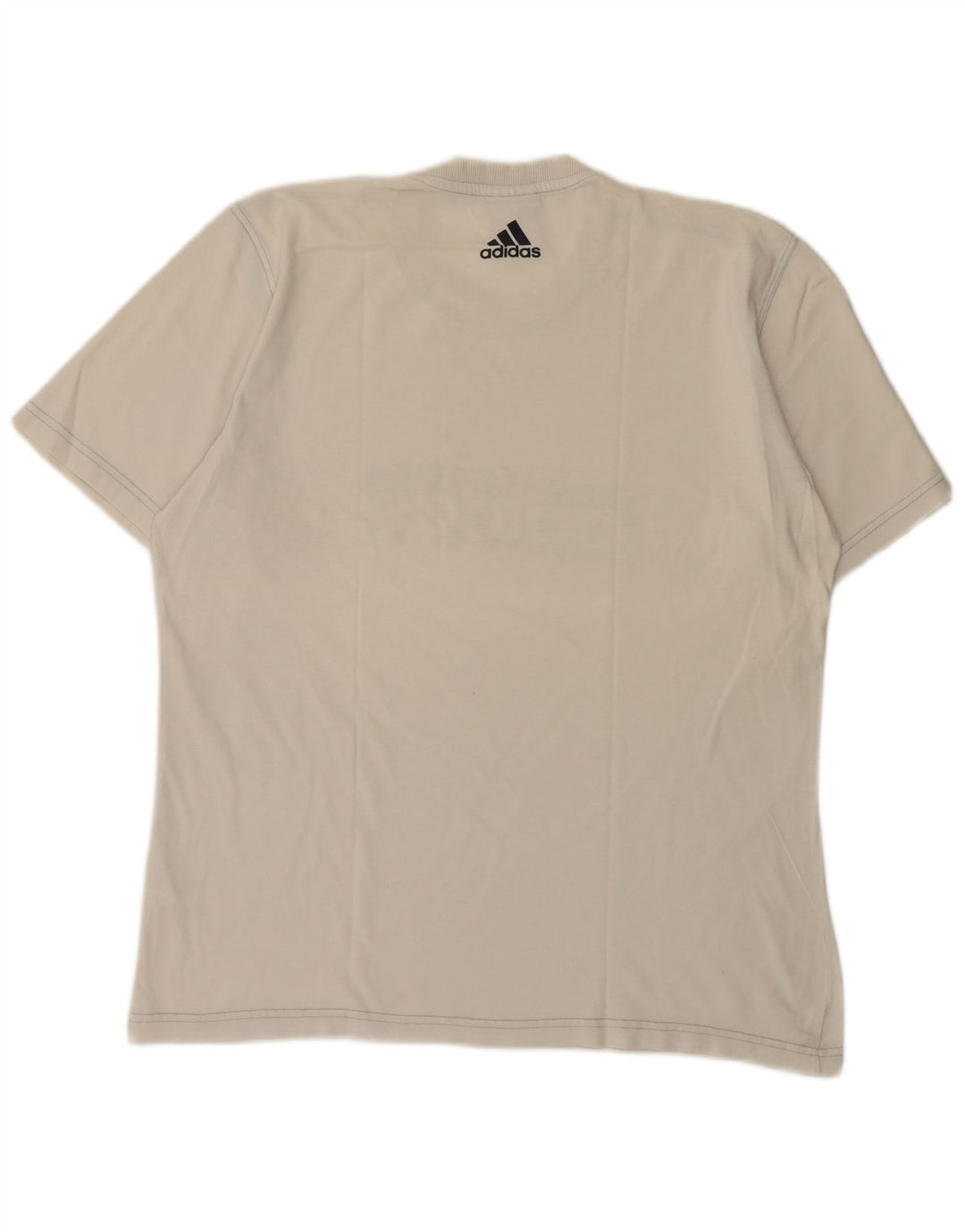 Adidas Mens Graphic T-Shirt Top Médio Algodão Branco