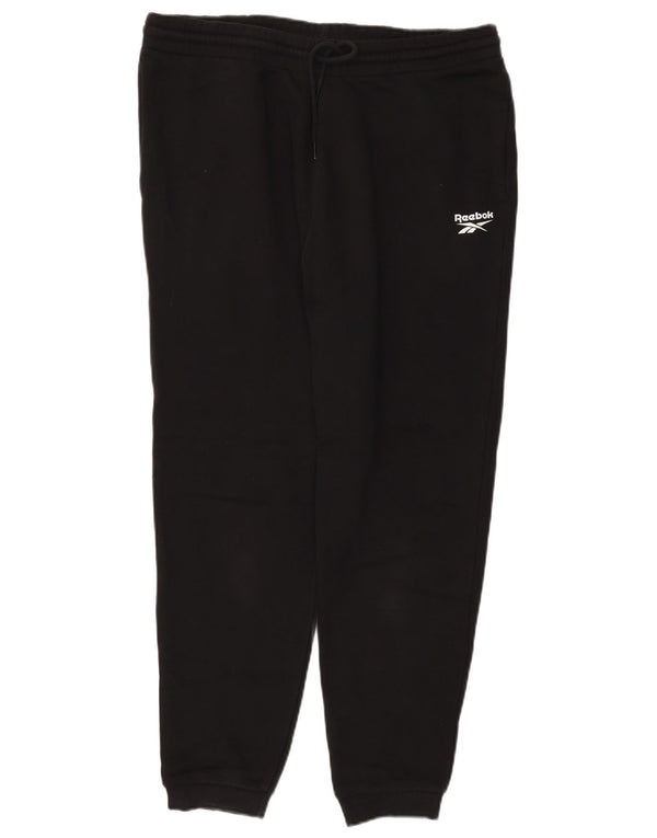 Reebok Mens Tracksuit Trousers Joggers Large Black Cotton