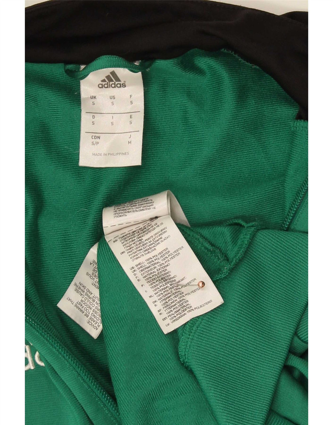 Adidas Mens Treino Top Jacket Pequeno Verde Colorblock Poliéster