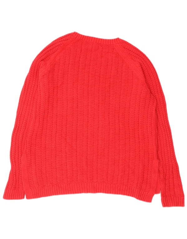 Suéter feminino Gap com gola canoa e gola redonda Reino Unido 16 grande algodão vermelho