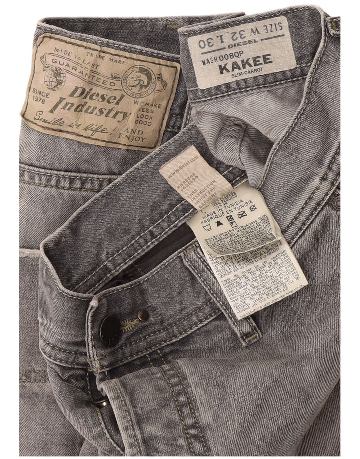 Diesel Mens Kakee Carrot Slim Jeans W32 L30 Cinza Algodão