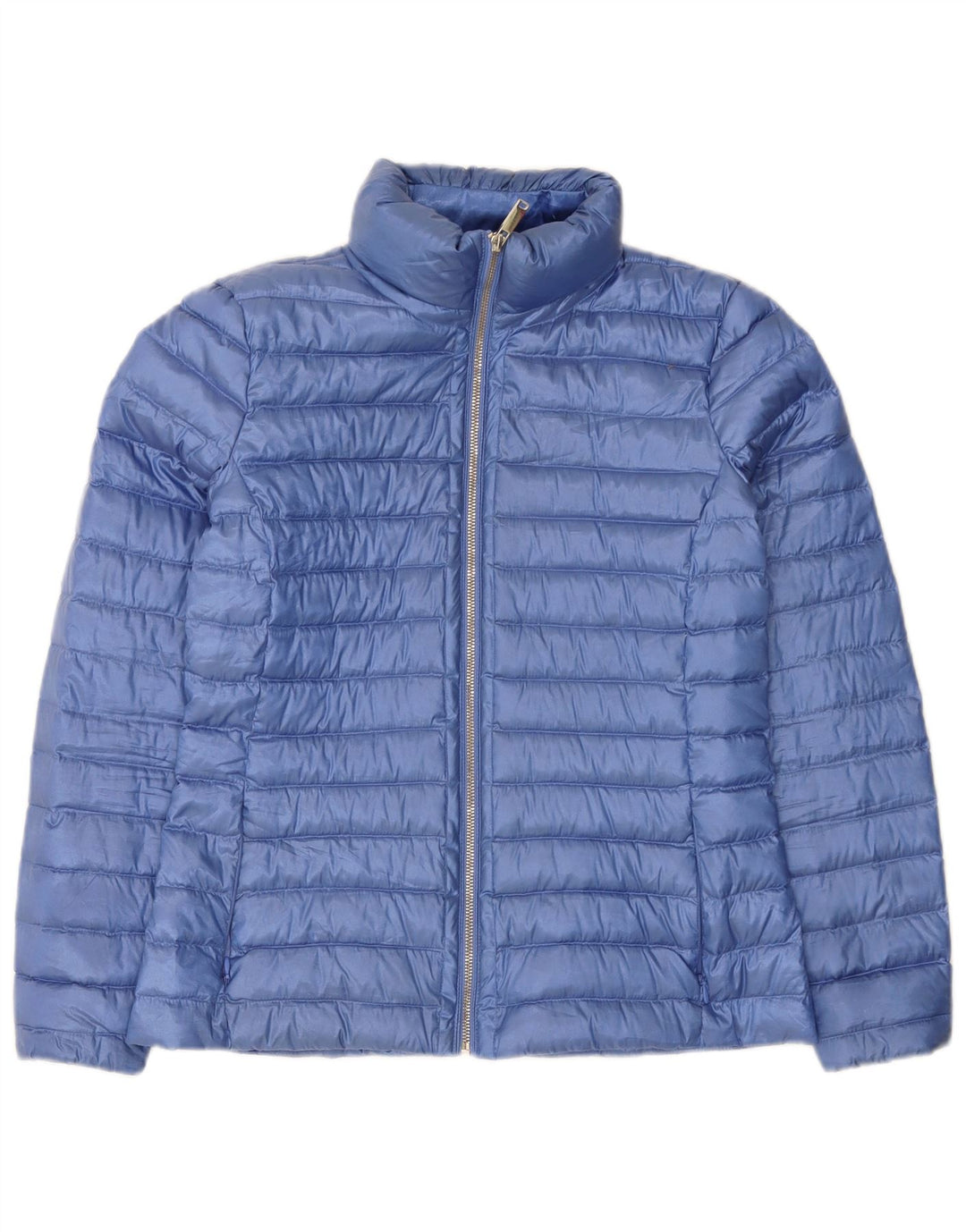Jaqueta acolchoada feminina Massimo Dutti UK 12 poliéster azul médio