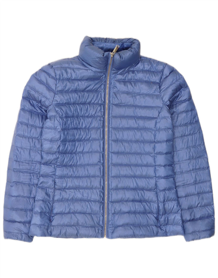 Jaqueta acolchoada feminina Massimo Dutti UK 12 poliéster azul médio