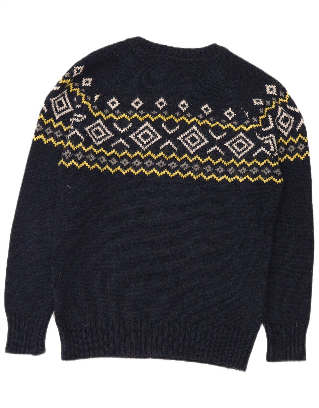 Suéter masculino Superdry com gola redonda, médio azul marinho Fair Isle acrílico