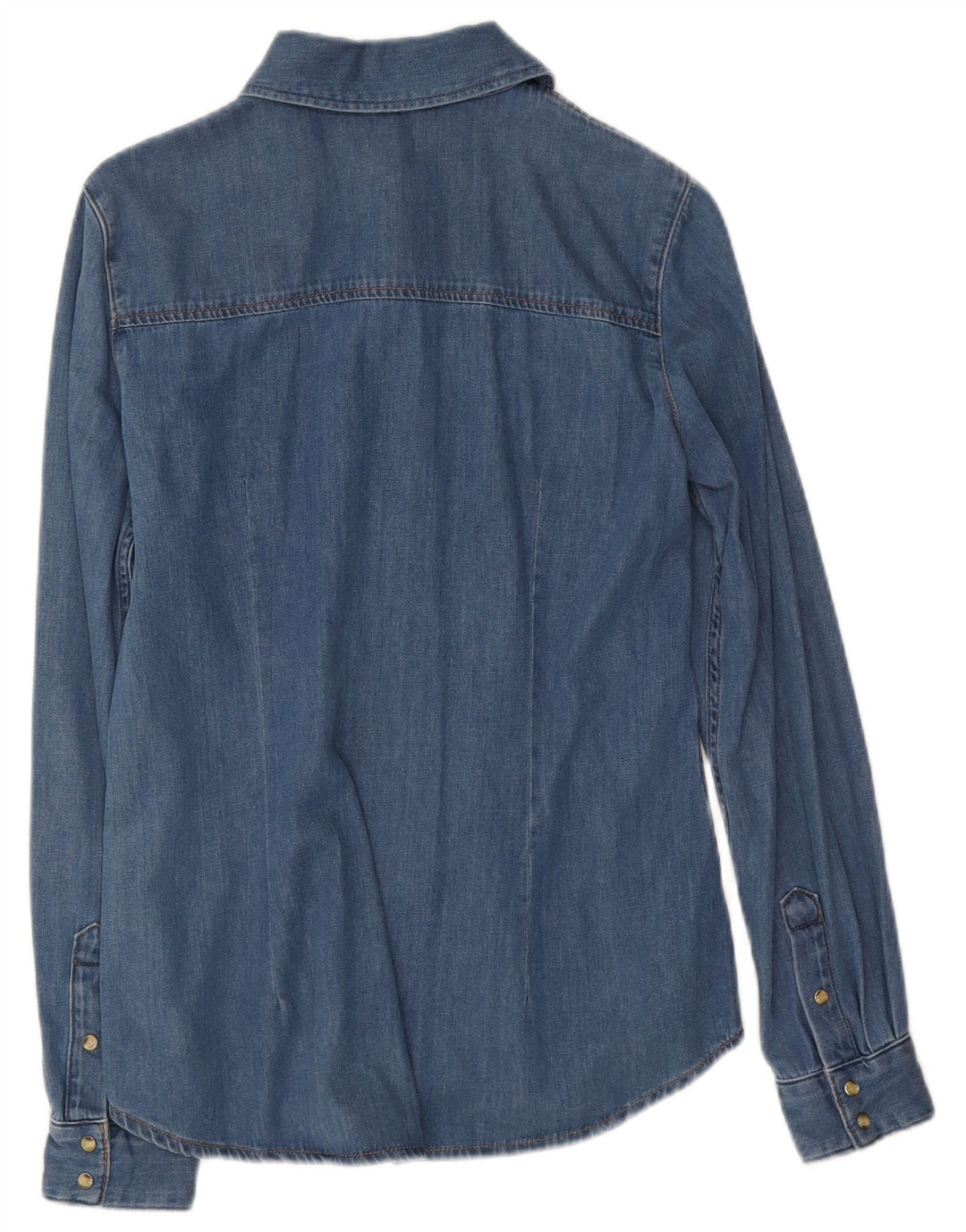 Camisa jeans feminina Massimo Dutti Reino Unido 10 pequena azul