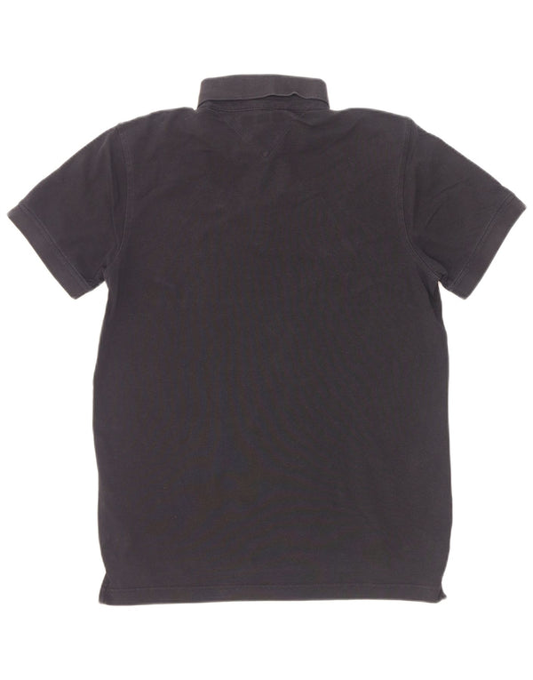 Camisa polo masculina Tommy Hilfiger pequena algodão azul marinho