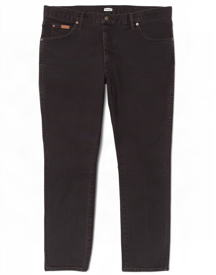 Wrangler Masculino Texas Straight Jeans W35 L30 Algodão Preto