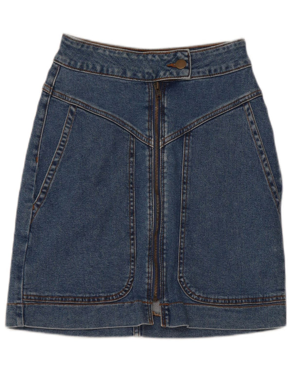 Saia jeans feminina Tezenis XS W25 azul algodão