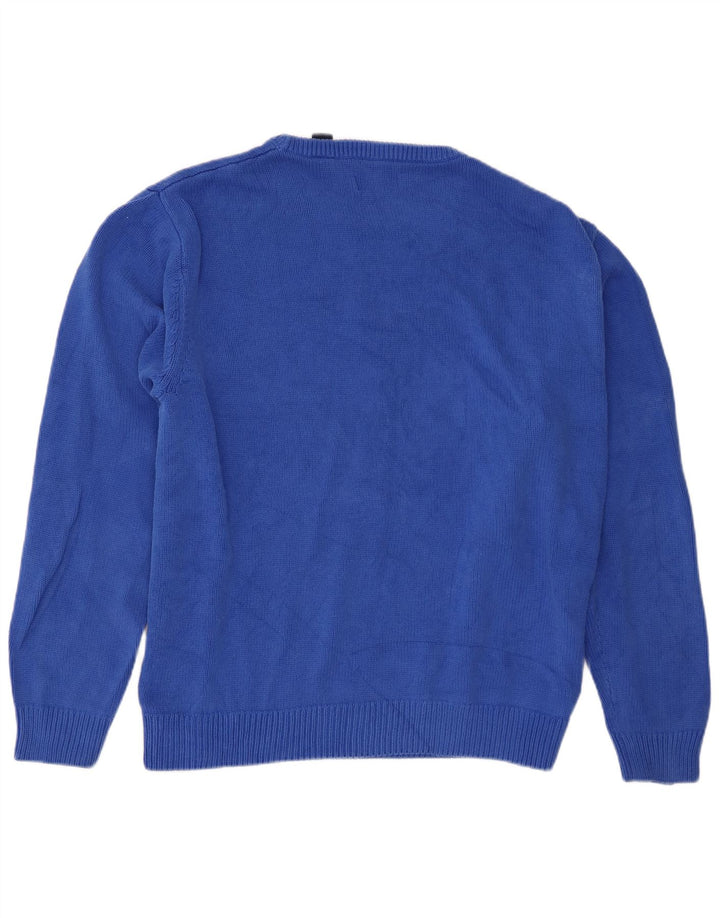 Suéter masculino Chaps com gola canoa 2XL algodão azul
