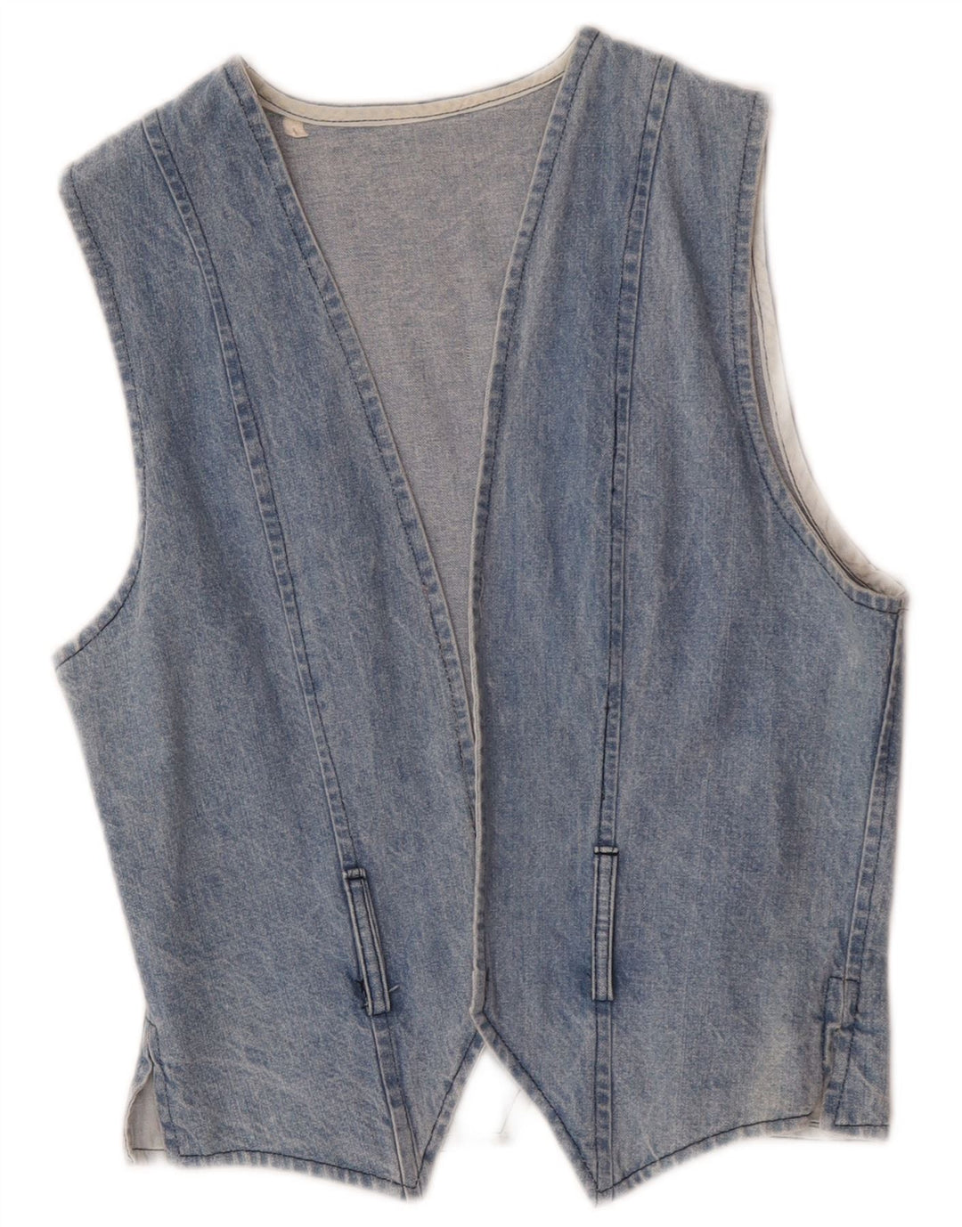 Colete jeans feminino vintage UK 14 grande azul