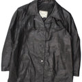 Jaqueta blazer de couro vintage feminina com 3 botões Reino Unido 18 XL couro preto