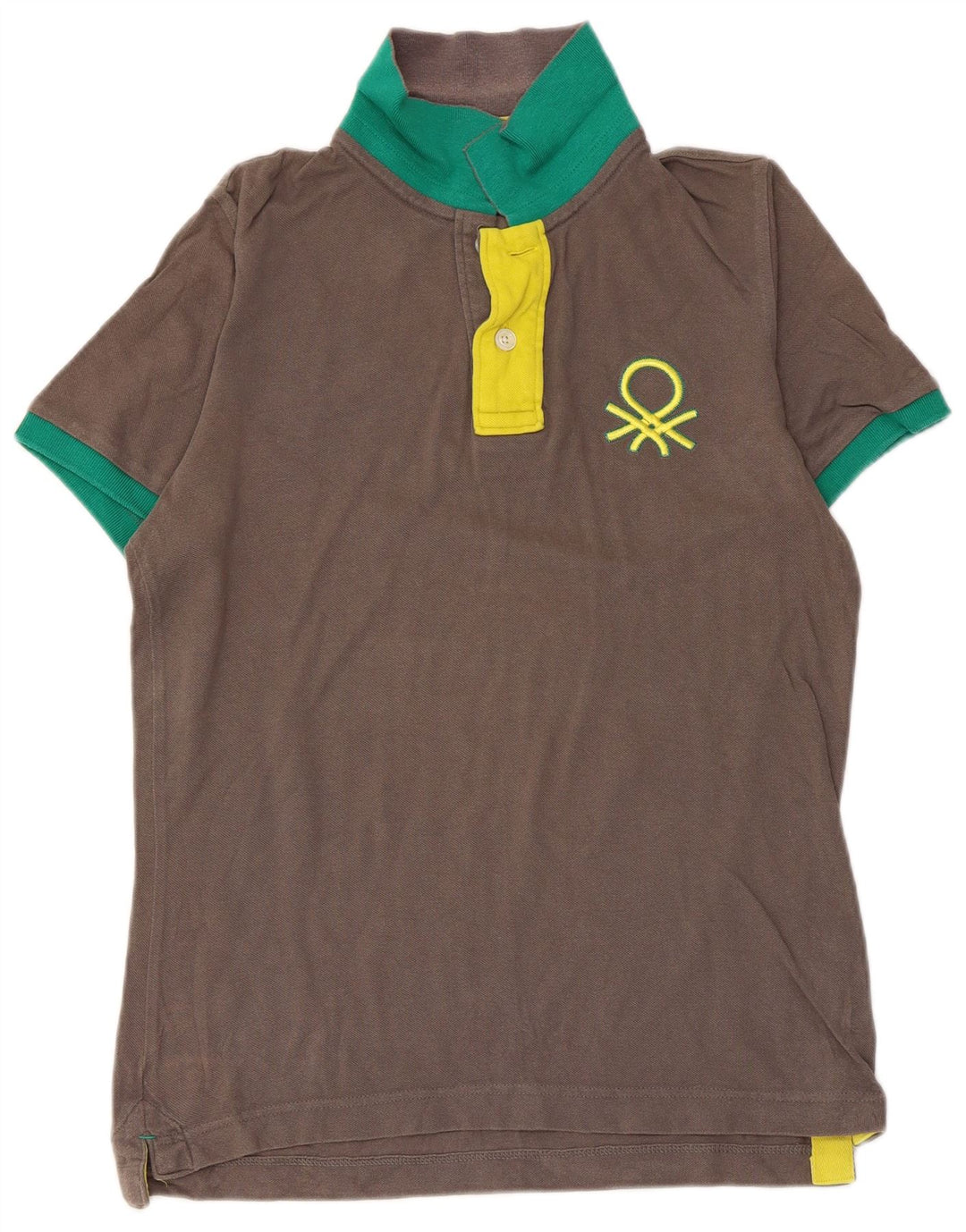 Camisa polo masculina BENETTON algodão cinza médio