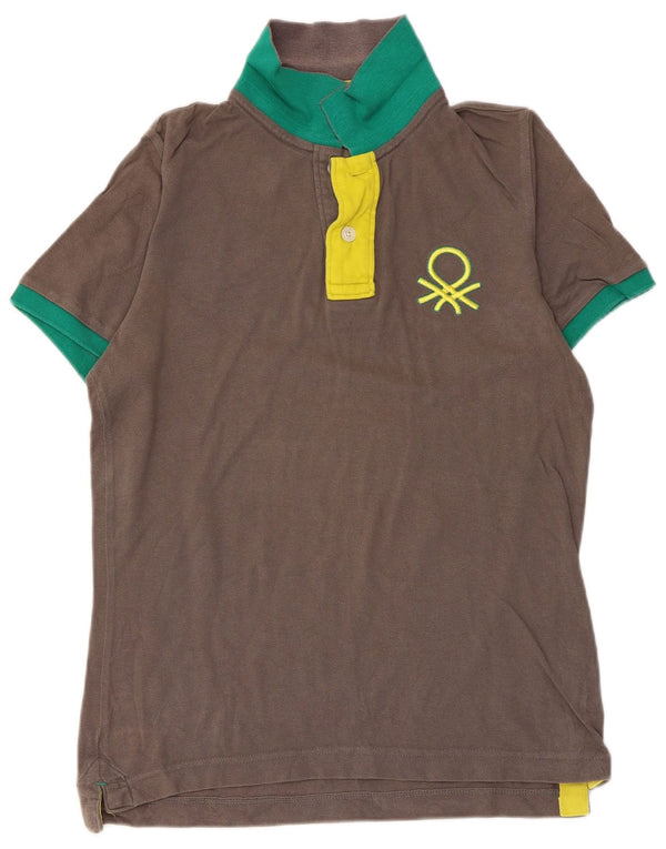 Camisa polo masculina BENETTON algodão cinza médio