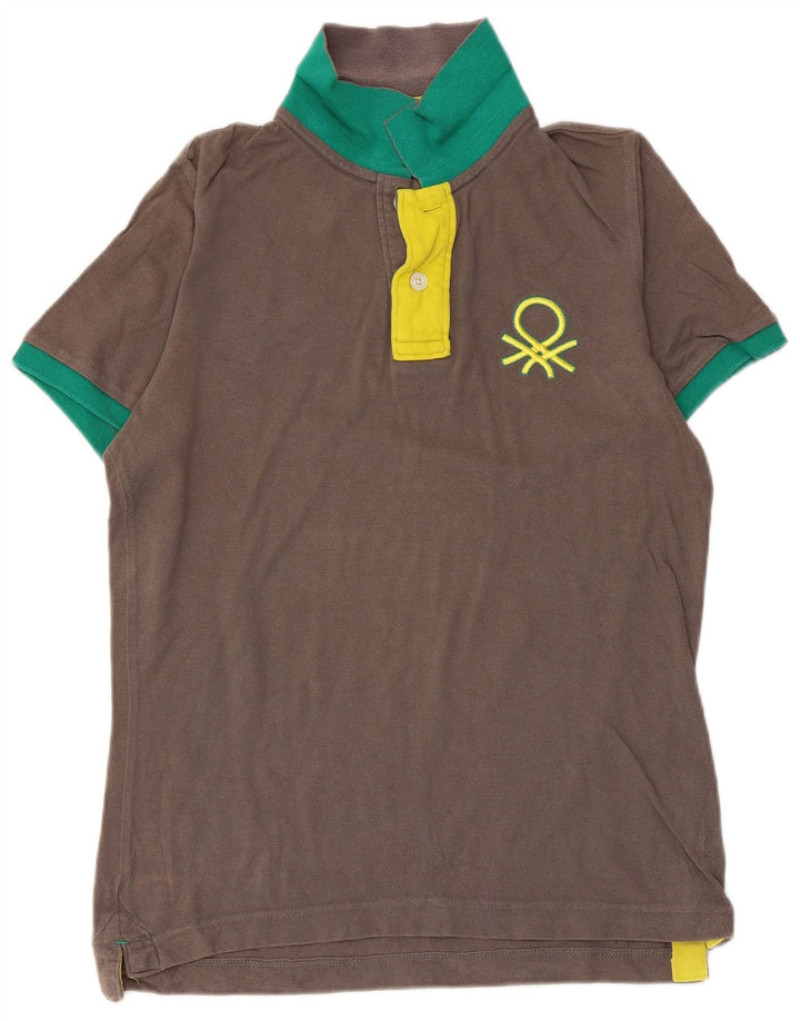 Camisa polo masculina BENETTON algodão cinza médio