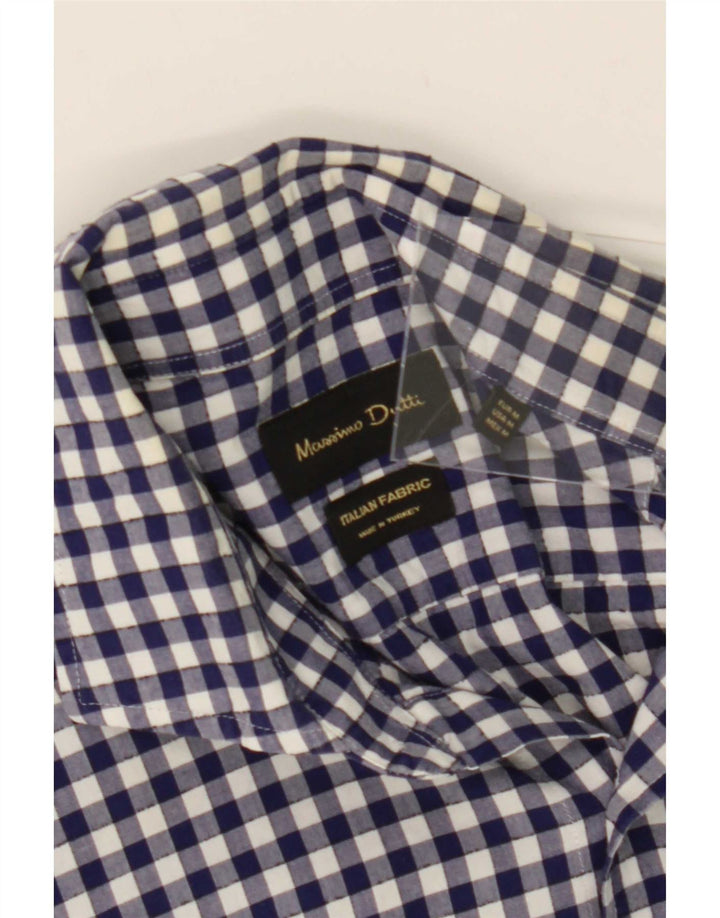 Camisa masculina Massimo Dutti média azul marinho guingão