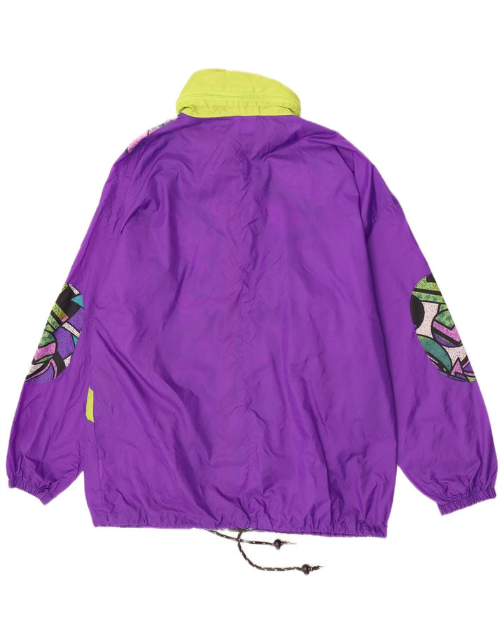 Jaqueta de chuva masculina ativa UK 40 grande poliamida geométrica roxa