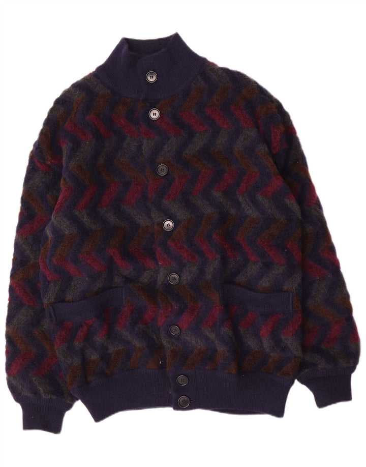 Suéter cardigã reversível masculino Missoni IT 48 médio azul marinho Chevron