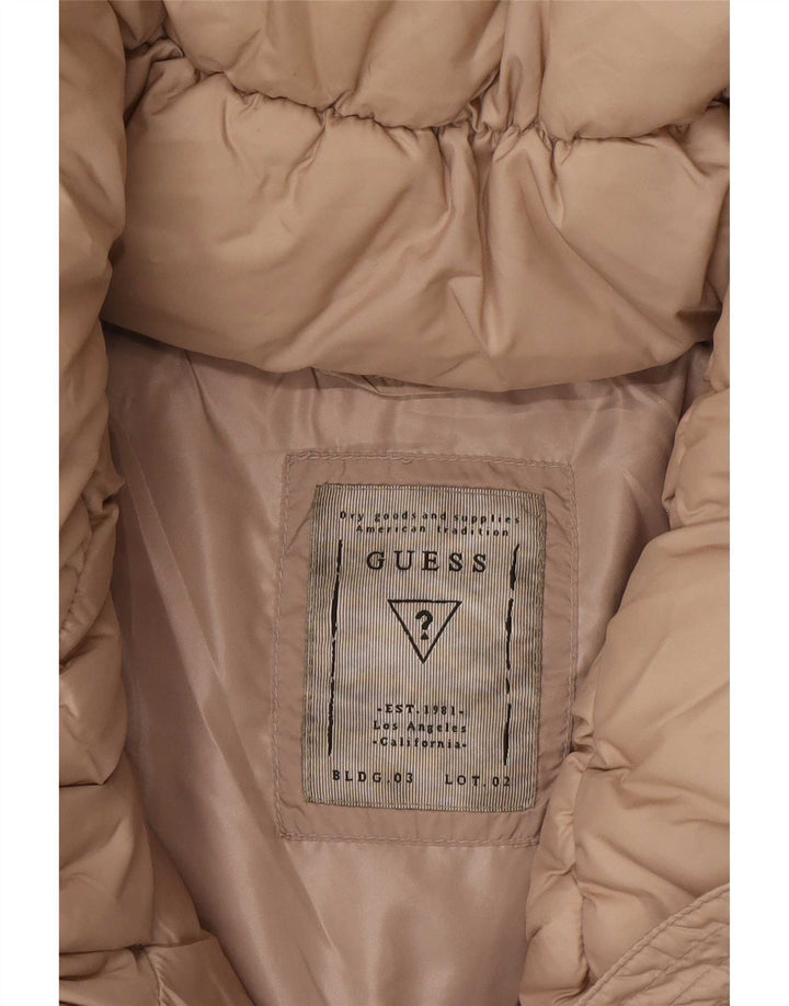 Jaqueta acolchoada feminina Guess UK 12 poliamida bege médio