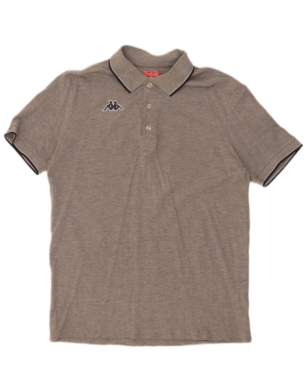 Camisa polo masculina Kappa grande cinza manchada