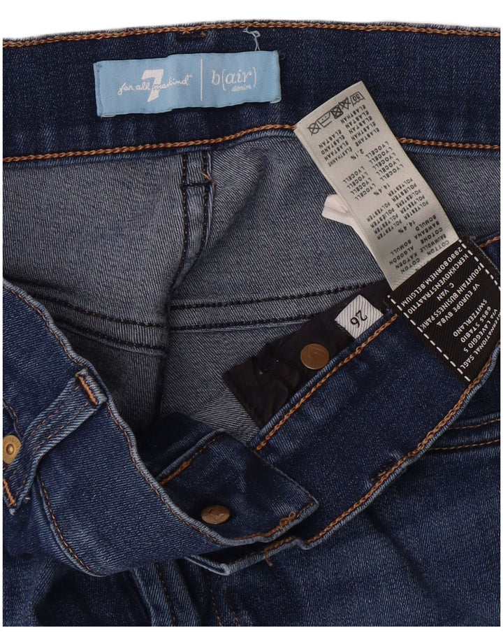 7 FOR ALL MANKIND Calça jeans feminina larga W26 L35 algodão azul