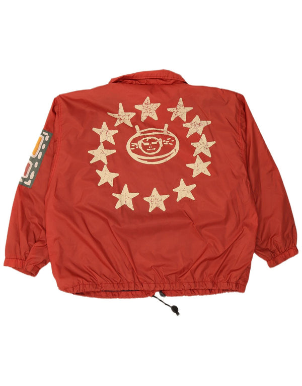 Jaqueta de chuva masculina VINTAGE gráfica UK 44 2XL nylon vermelho