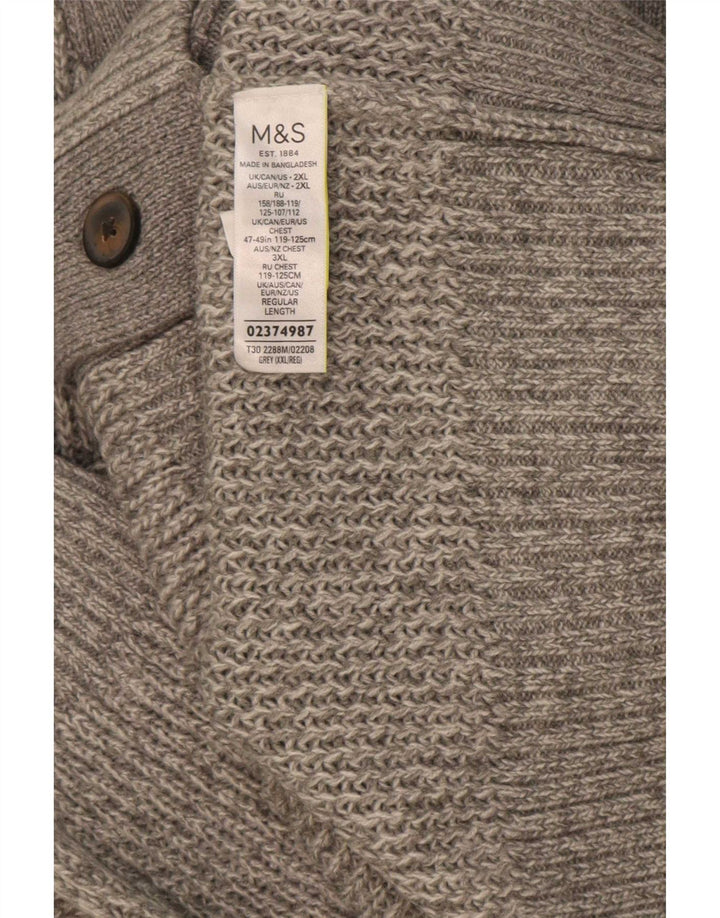 Suéter cardigã masculino Marks & Spencer 2XL cinza acrílico