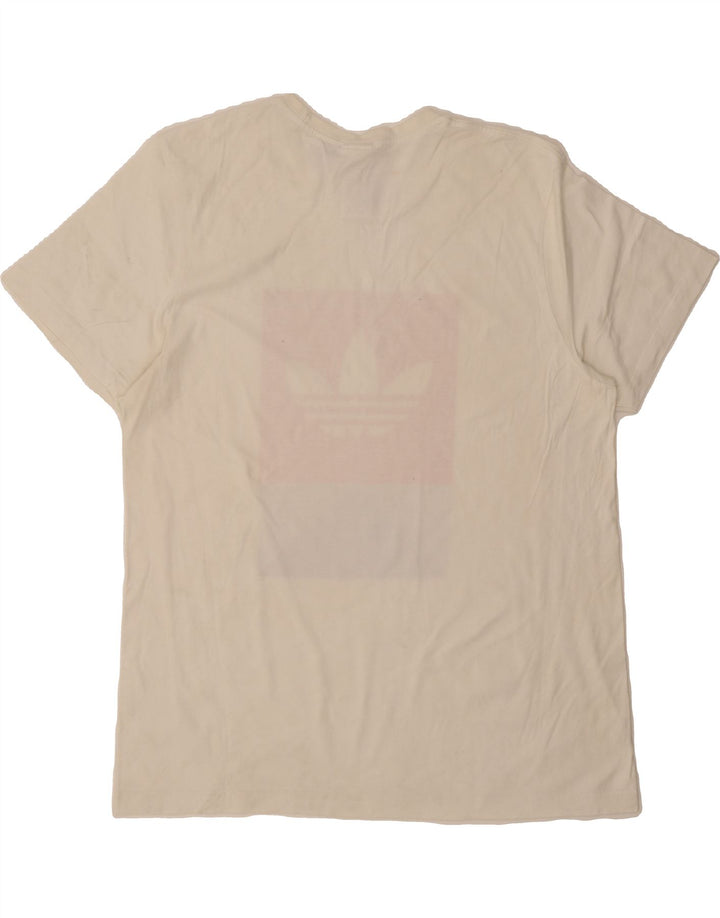 ADIDAS Mens Graphic T-Shirt Top 2XL Off White Cotton Vintage Adidas and Second-Hand Adidas from Messina Hembry 