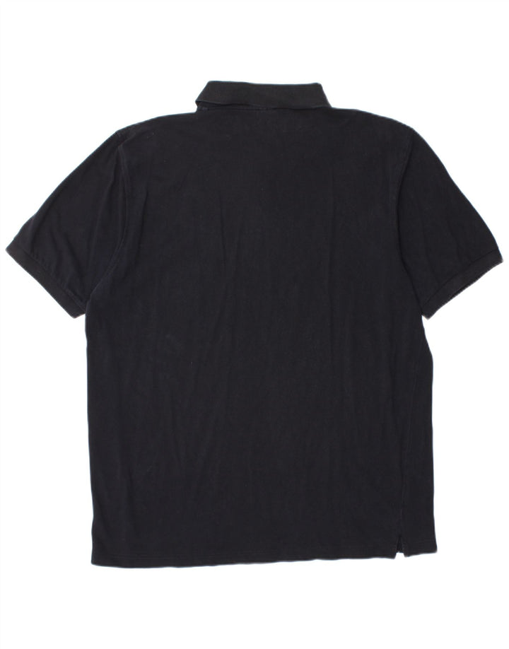 Camisa polo masculina Hugo Boss grande algodão azul marinho