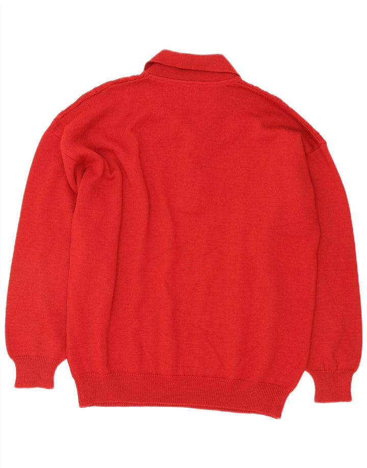Suéter masculino Il Granchio com gola polo e lã vermelha grande