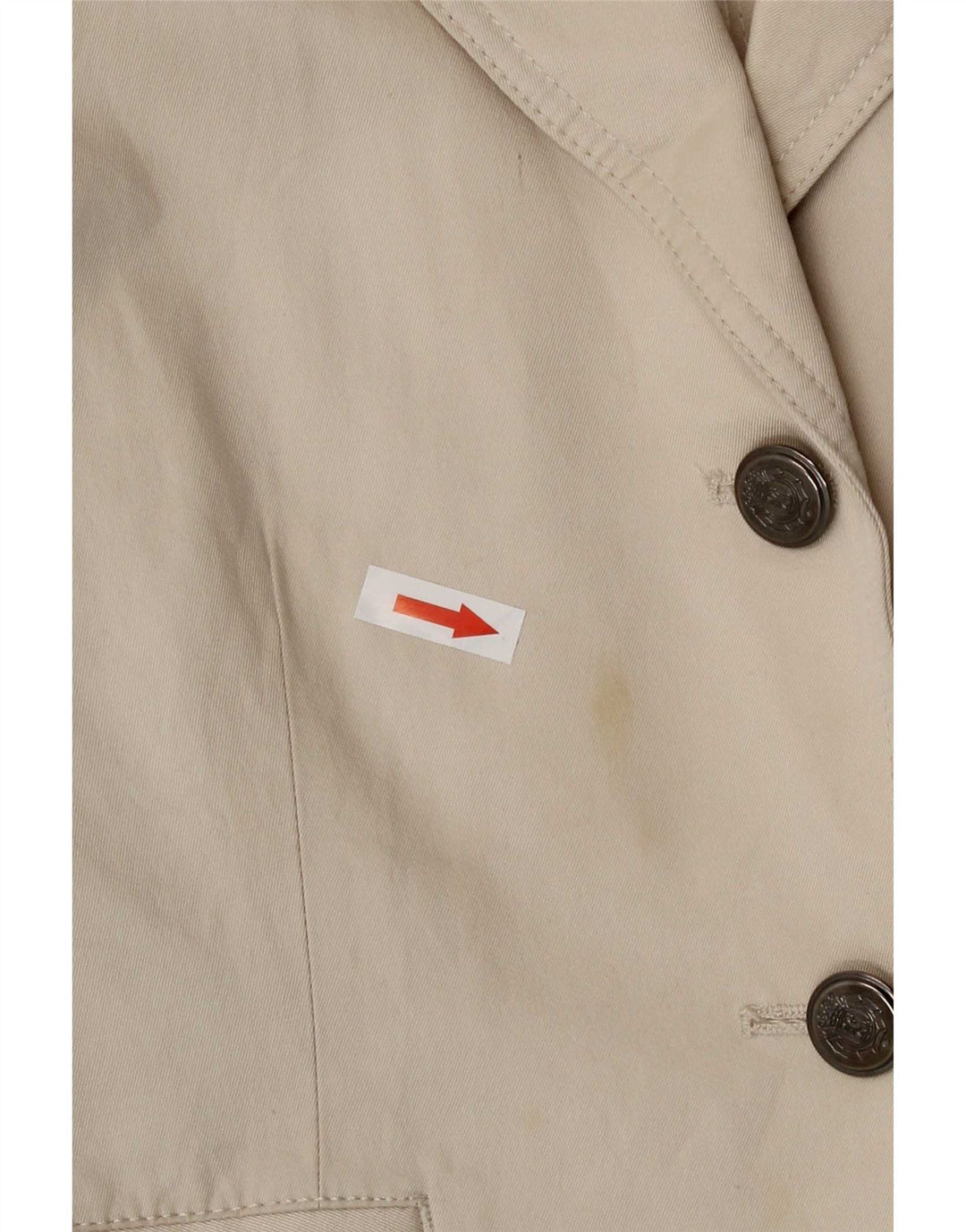 Jaqueta blazer feminina de 2 botões Massimo Dutti Reino Unido 12 Algodão bege médio