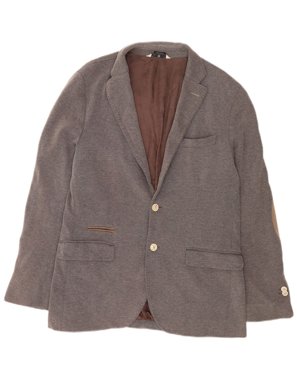 Jaqueta blazer masculina Massimo Dutti com 2 botões UE 52 grande algodão cinza