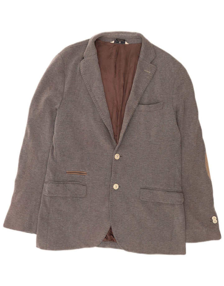 Jaqueta blazer masculina Massimo Dutti com 2 botões UE 52 grande algodão cinza