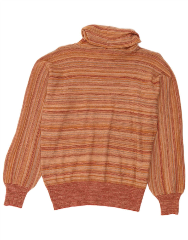 Suéter feminino vintage com gola redonda IT 44 listrado laranja médio