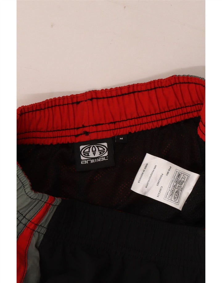 Poliéster preto médio de Colourblock do short de natação gráfico dos homens animais