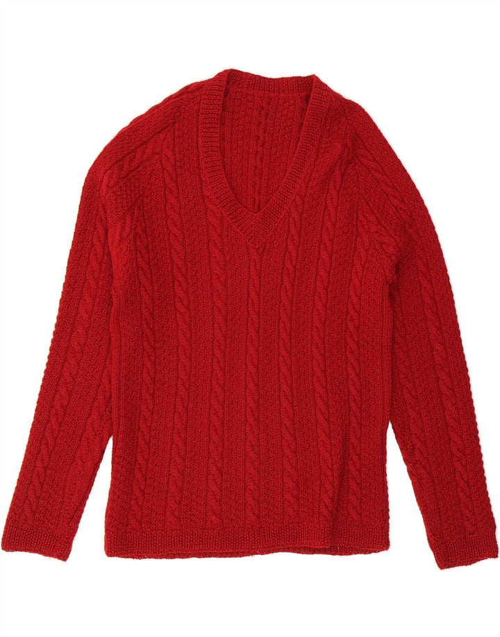 VINTAGE Womens V-Neck Jumper Sweater UK 18 XL Red Vintage Vintage and Second-Hand Vintage from Messina Hembry 