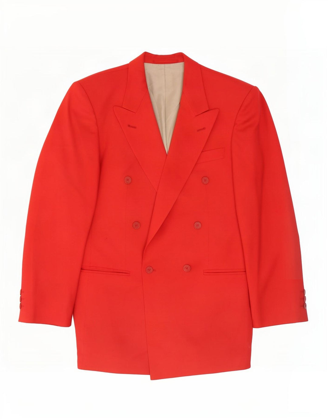 Jaqueta blazer masculina vintage com peito duplo IT 48 lã nova vermelha média
