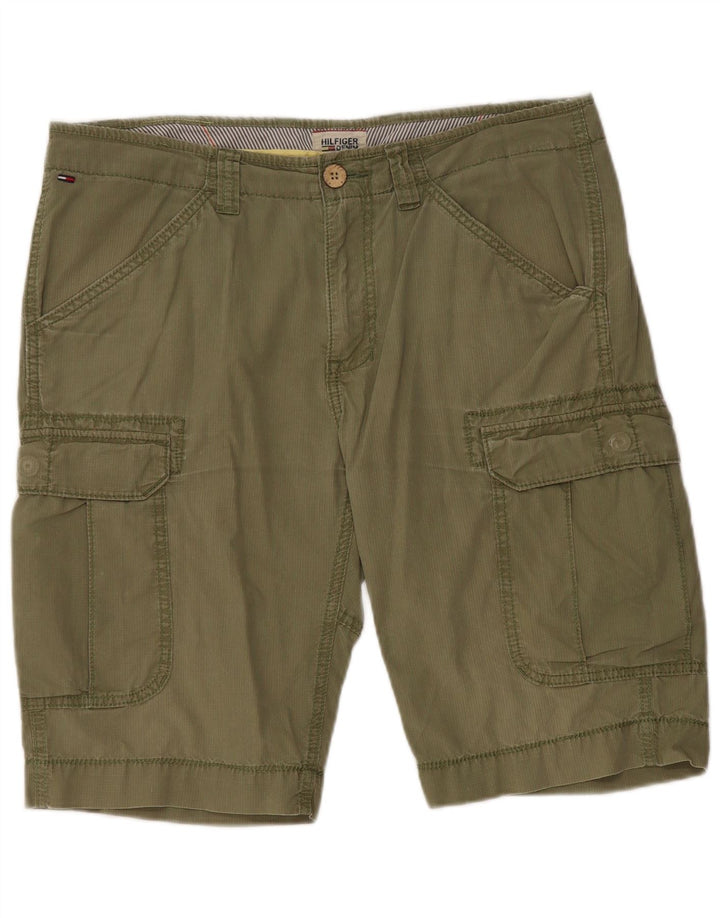 Shorts cargo masculino Tommy Hilfiger W34 grande algodão cáqui