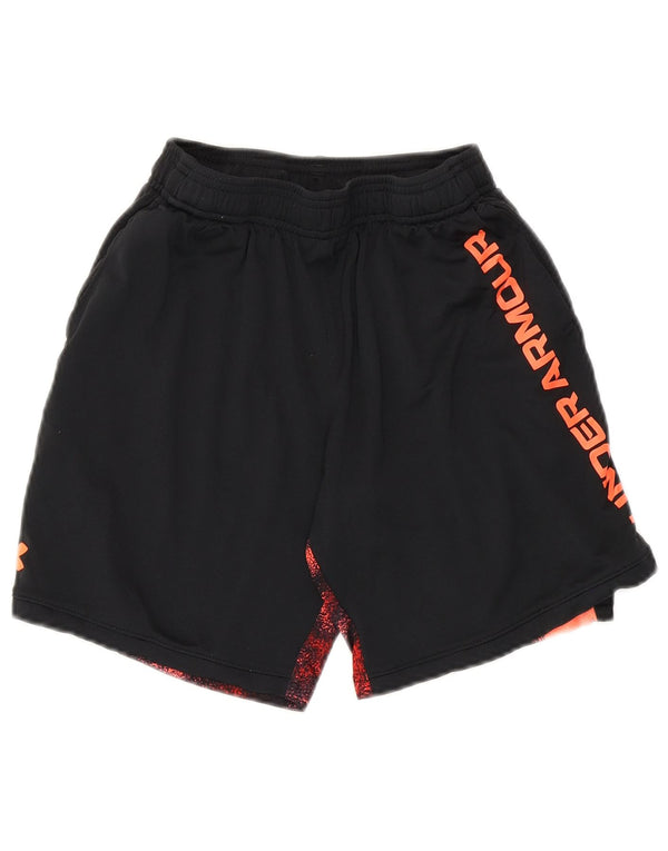Shorts esportivos gráficos Under Armour Boys 9-10 anos médio preto colorblock