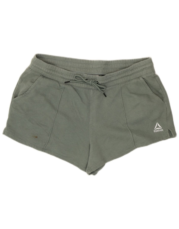 Reebok Womens Sport Shorts UK 18 XL  Green Cotton
