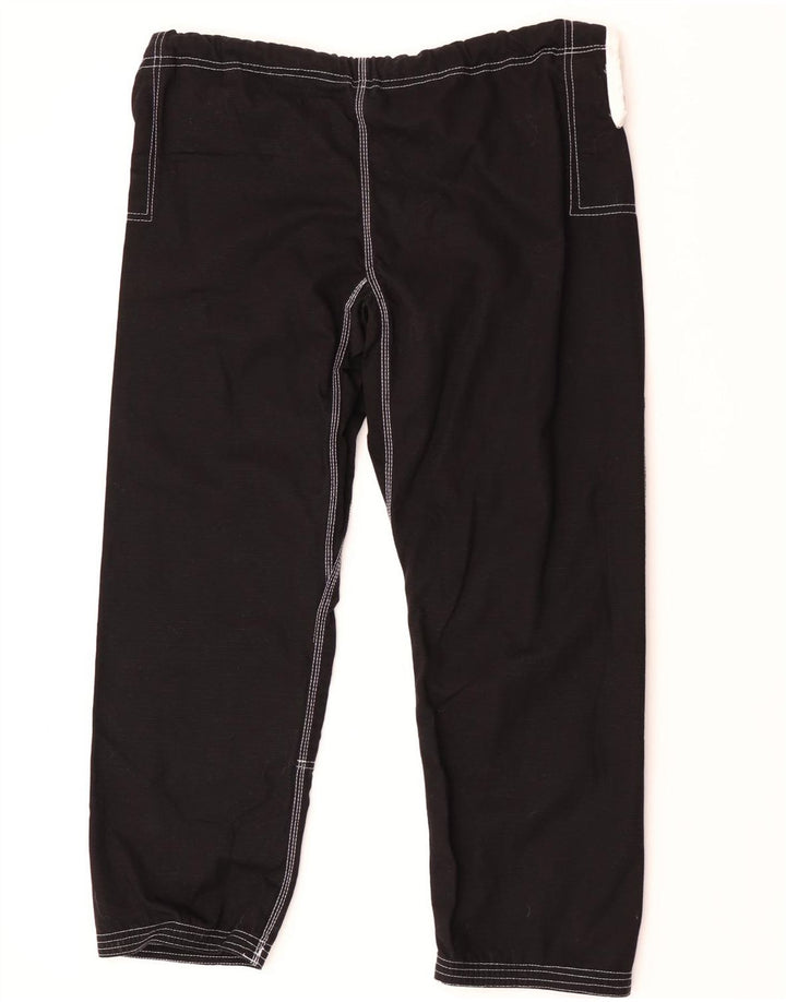 Calça de treino masculina vintage com estampa gráfica grande de algodão preto