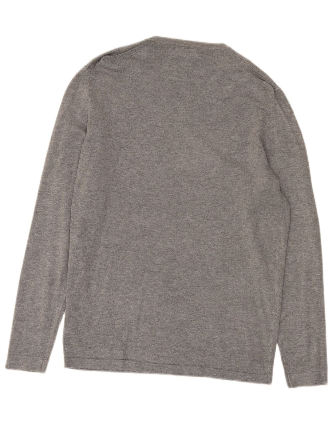 Suéter masculino Zara com decote em V cinza médio manchado