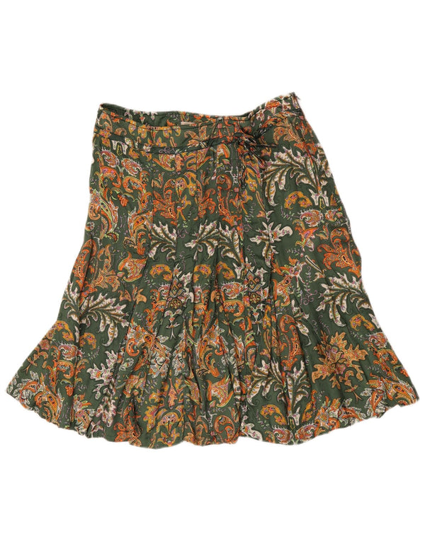 Saia plissada feminina Henry Cottons IT 44 médio W30 verde paisley