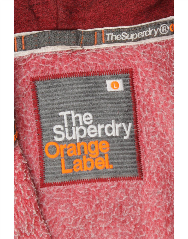 Suéter masculino Superdry com capuz e zíper grande algodão Borgonha