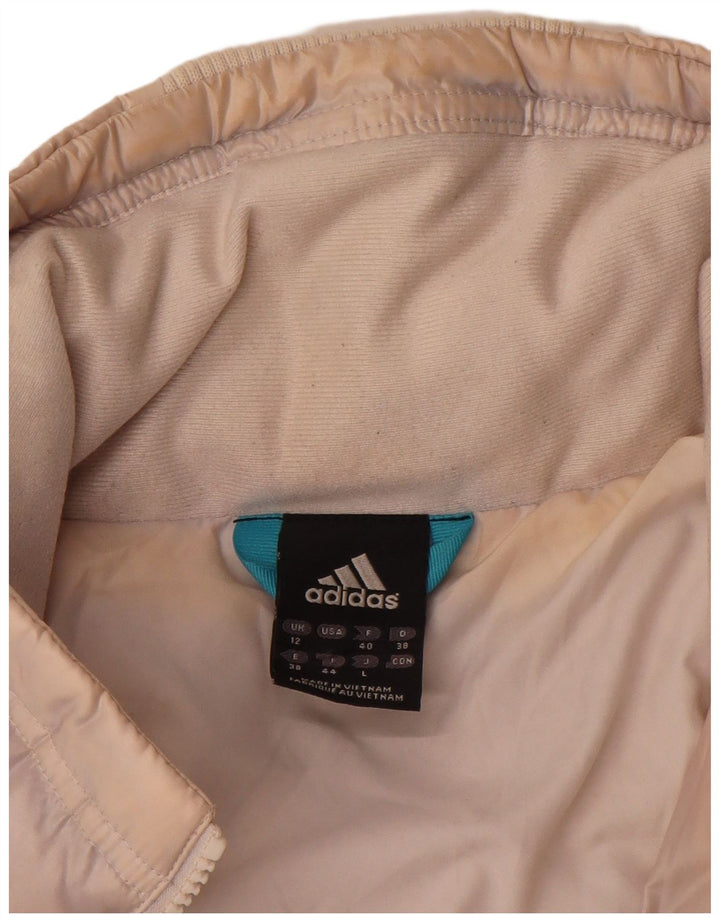 Jaqueta Adidas Feminina Acolchoada UK 12 Médio Bege Nylon