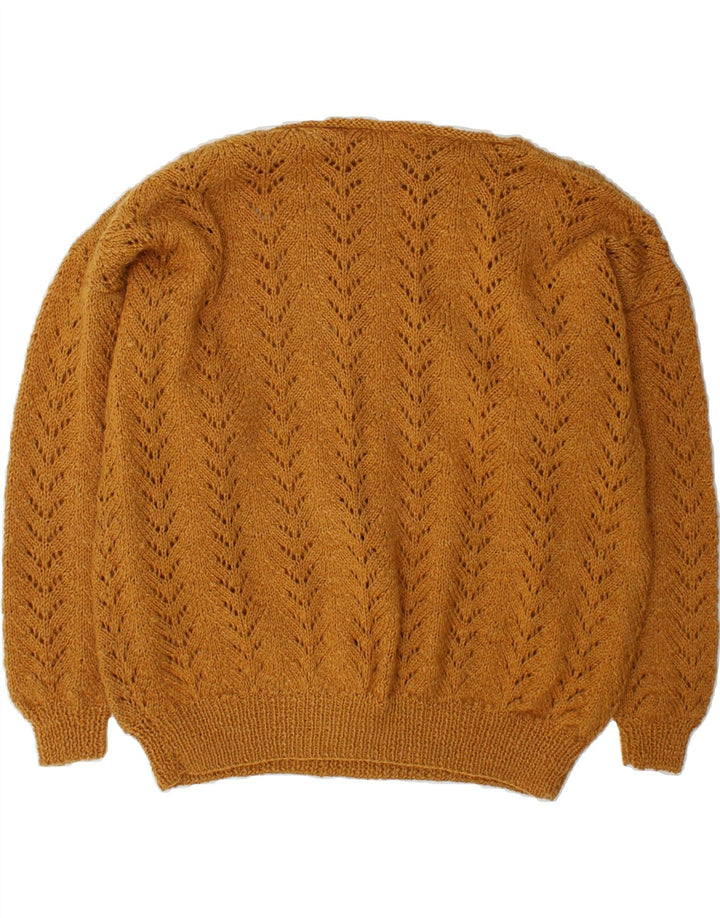VINTAGE Womens Boat Neck Jumper Sweater UK 18 XL Brown Vintage Vintage and Second-Hand Vintage from Messina Hembry 